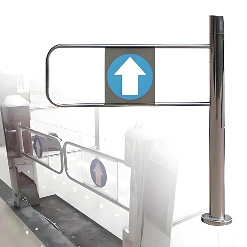 100CM Tall Supermarket Entrance Cashier Counter Barrier, Spring-Loaded Safety Swing Gate with Post Mount, Opens 90 Degrees Inlet, for Industrial Factory(Right,70 * 100cm)