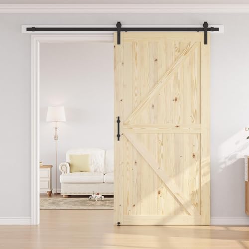 Image of SMARTSTANDARD 48in x 96in Sliding Barn Door with 8ft Hardware Kit Included