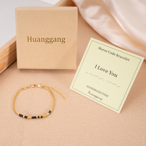 Huanggang Inspirational Gifts for Women, Morse Code Bracelets for Daughter Mom Best Friend Teacher Mother's Day Valentine's Day Birthday Christmas Graduation Unique Funny Gifts by Huanggang - Used condition - Image 6