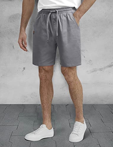 Woenzaia Mens Shorts Casual Golf Shorts Stretch Summer Cotton Linen Dress Shorts Relaxed Fit With Drawstring Pockets(Grey,Xl) #TOP3