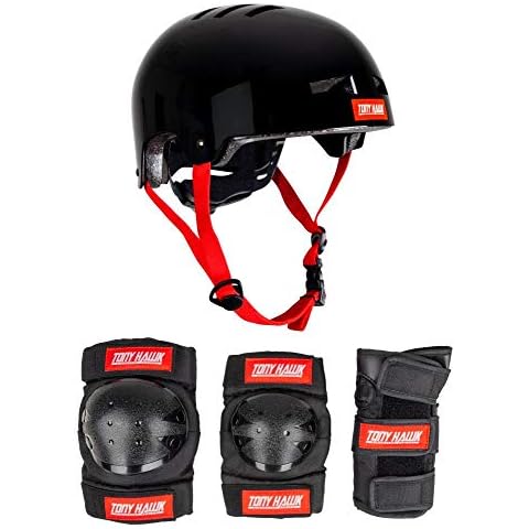 Tony Hawk Helmet & Padset 4-8 Yrs Protection Kit, Youth Unisex, Black/Red (Multicolor), S/M Cover