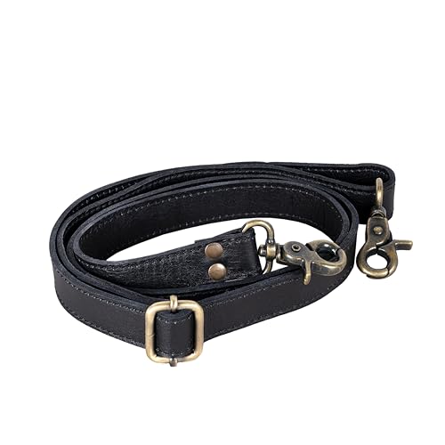 Image of Genuine Leather Purse Strap Replacement Adjustable 1 inch Wide ~ Womens Crossbody Handbag Laptop Bag Strap 28 inch-57 inch