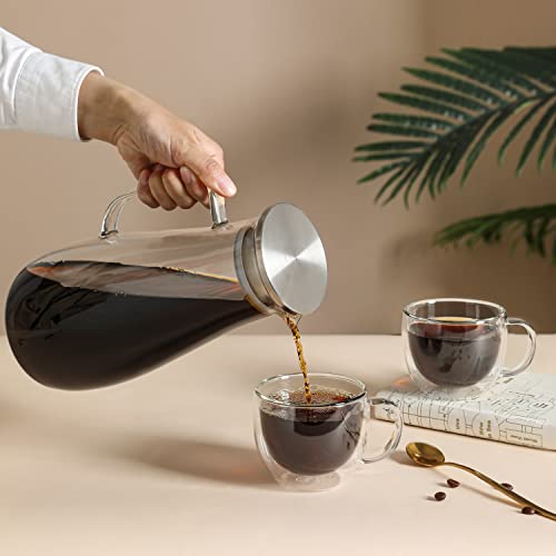 Cnglass Double Wall Glass Cappuccino Mugs 8.1Oz,Clear Insulated Glass Coffee Mug With Handle For Espresso,Latte,Tea,Set Of 2 #TOP5