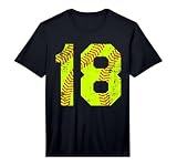 Vintage Softball 18 Jersey Number Performance T-Shirt