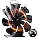 VODA Wood Stove Fan Heat Powered Fireplace Fans Non Electric, 8 Blades Heat Activated Thermal Fan for Wood Burning Stove/Pellet/Log Burner, w/Stove Accessories Thermometer