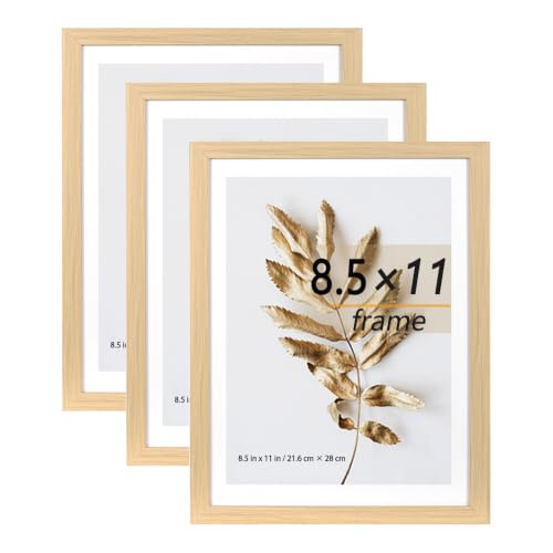 Hogaryo 8.5x11 Picture Frame Natural 3 Pcs set can Display on the Wall