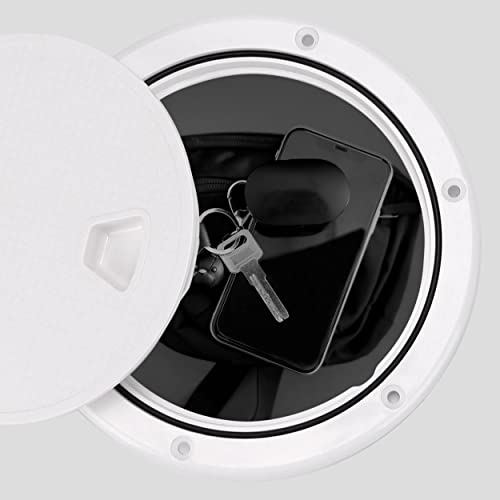 6" White Circular Inspection Hatch Marine Access Port Hatch Cover,Boat Abs Round Non Slip Inspection Hatch,Deck Plate With Screws,With Bottom Seal,Rubber O-Rings And Sponge Seal Double Waterproof #TOP3