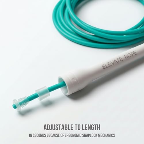 Elevate Rope Professional Speed Rope - 3m Adjustable Skipping rope, 5mm PVC with Nylon Core for Cardio, Double Unders & Crossfit - Durable Jump Rope Used for Indoor/Outdoor Training. (Turquoise) by Elevate Rope - Image 6