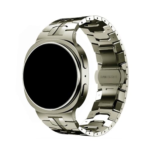 [PLYYQZM] Sam su ng �ɍ��� Galaxy Watch 8 40mm 44mm�p�X�e�����X�X�`�[���o���h �����s�[�X���^���X�g���b�v Correa,Galaxy �ɍ��� 8Classic�E�H�b�`�o���h�ɓK�p(Titanium Color,