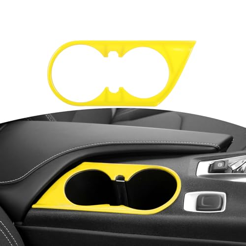 Garniture porte-gobelet jaune en ABS pour Chevrolet Camaro 2016-2020