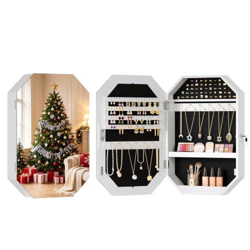 Bonnlo Modern Diamond-Shaped Jewelry Armoire
