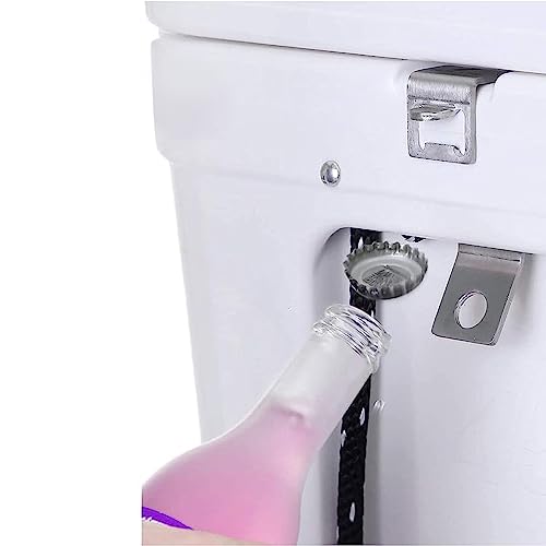 Cooler Lock Bracket with Bottle Opener Compatible with Yeti/RTIC Coolers, Made of Highest Grade Stainless Steel (316L) (Silver)