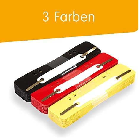 perfect line  75 Filing Strips (3 x 25 Pieces), Recyclable Plastic, Made in Germany (Black, red, Yellow)