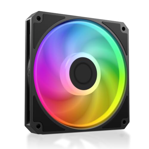 ID-COOLING AM-120-SLIM ARGB 120mm Slim PWM Case Fan, 15mm Low Profile Cooling Fan, 0-2500RPM, 59.6CFM High Airflow, 2.7mmH₂O Static Pressure, 4-Pin PWM for Mini-ITX, SFF PC Case & Radiator