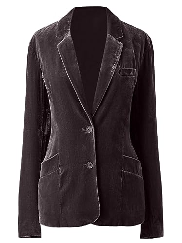 futurino Women's Velvet Solid Color Fashion Casual Blazer Jacket2