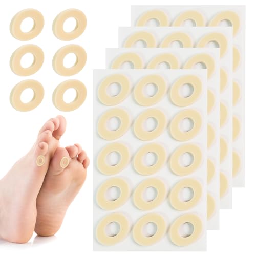 60PCS Corn Cushions for Feet, Latex Sponge Foot Callus Pads, Corn Pads for Toes (Oval)