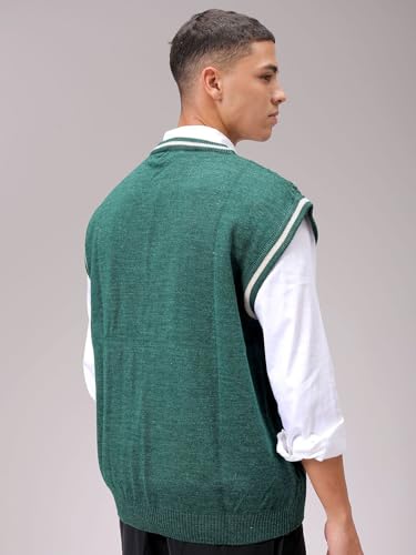Image of The Indian Garage Co Men Oversized Sleeveless Textured Sweater
