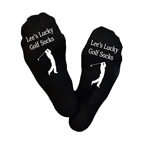 Personalised Lucky Golf Socks - Personalise with Name - Fathers Day Gift - Golf Fan - Lucky Socks - Birthday Gift (Large 6-12) Cover