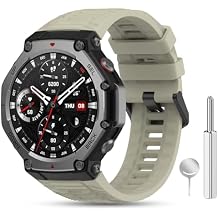 Rugged Military Silicone Band Compatible with Amazfit T-Rex 3, Soft Breathable Straps Wristbands Bracelet Replacement for T-Rex 3 Band Men Women
