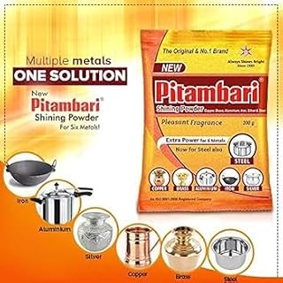 Pitambari Shining Powder for 6 metals - 50g| For 6 metals- Copper, Brass, Silver, Aluminum, Steel, Iron (Pack of 1)