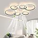 LED Deckenventilator mit Beleuchtung, 110CM Lampe mit Ventilator Und Fernbedienung APP, 105W Deckenlampe Mit Ventilator Deckenventilator mit Licht, Ceiling Fan Für Schlafzimmer Wohnzimmer,Schwarz