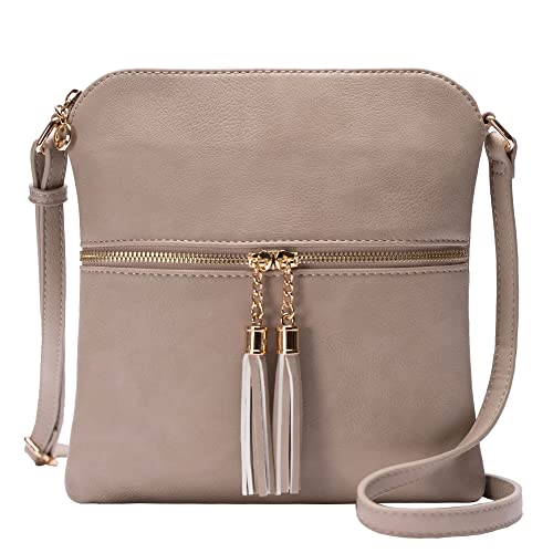 Solene Womens Lightweight Medium Crossbody Purse with Tassel, Perfect Size Crossbody Bags for Daily Use, travel - LP062 (Brick5)
