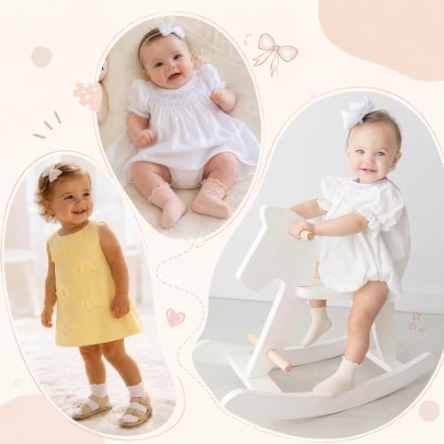 BQUBO Baby Girl Ruffle Socks with Grips Ruffle Socks Ankle Frilly Sock Newborn Infant Toddlers Kids Girl Dress Sock 0-12 Months