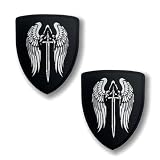 2 Pack Angel Wings Sword Shield Shape Tactical Military Hook Loop Patch,Archangel Embroidery Morale Patches for Backpacks Jeans Hats Clothing Uniform Bags Vest Jackets Helmet T-Shirts Coat Biker