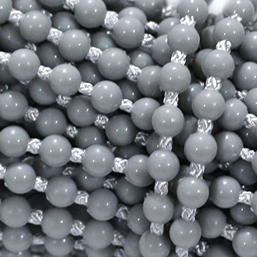Fqtanju 10 Yards Grey Roller And Roman Shade Blind Beaded Chain Cord, Plastic Roller Blind Beaded Chain Repair Roller Curtain Bead Rope, Blind Beaded Cord For Roller Blind Fitting #TOP2