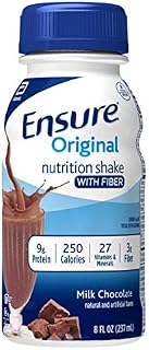 Ensure Original Nutrition Shake with Fiber, 9g High-Quality Protein, Meal Replacement Shakes, Chocolate