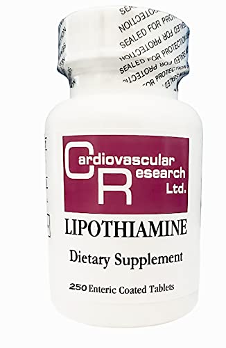Cardiovascular Research Lipothiamine B Supplement 250 Tablets - Vitamin B1 Now with Alpha Lipoic Acid - 1 X 250 Count