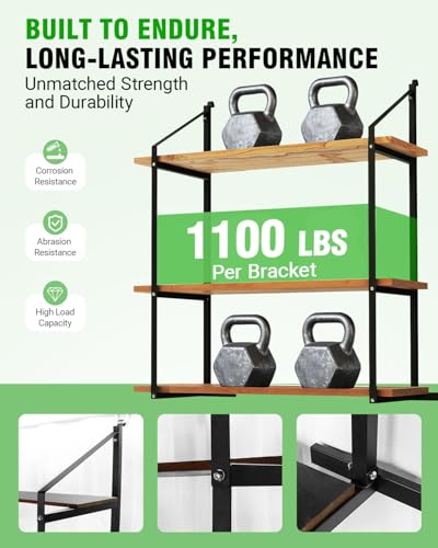 Toplamper Shipping Container Shelves Shelving Brackets, Heavy-Duty 3-Tier Shelf Bracket 19\"(D) x 52\"(H) Universal Storage Racks for Cargo Containers - 4 Packs