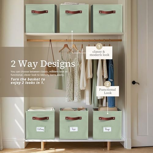 image for DECOMOMO Storage Bins, Cube Storage Bin with Labels, Fabric Storage Cu