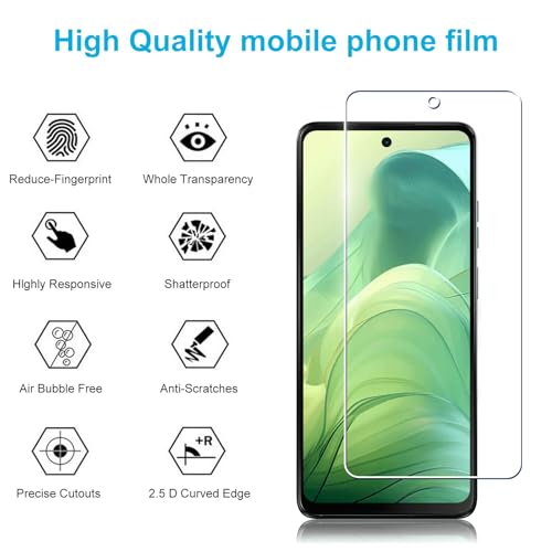Didisky 3 Pack Tempered Glass Screen Protector for Motorola Moto E14/G04S/G04,Scratch-Resistant, 9H Hardness, No Bubbles, High Definition Screen Protector, Easy to Use