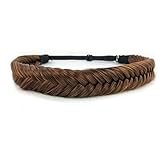 Vigour Elegant Wedding Synthetic Hair Plaited Headband Elastic Hair Band Braid Headwear Hair Scrunchie Headband for Girls Women'Daily Mix Brown Color(2/12)