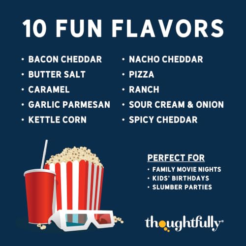 Image of Thoughtfully Gourmet Popcorn Seasoning Sampler Kit, 10 Flavors - Kettle Corn, Garlic Parmesan, Bacon Cheddar, Caramel, Butter and More