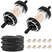 Windance Inline Fuel Hose Filter Kit,5.3 mm / 0.21 inch ID Fuel Pipe 2pcs Fuel Filter 10 pcs Clamp Fit for Motorcycle Tractor Lawn Mower Boats ATV Go Karts Black