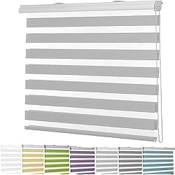 Persianas Horizontales Para Techos persiana Veneciana de 40 x 250 cm protección Visual, de luz y de Reflejos Persianas horizontales Personalizable Montaje en Pared y Techo, Gris Claro