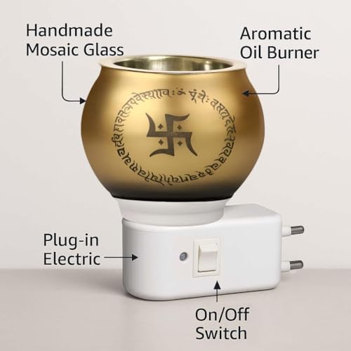 Image of Swastik Kapoordani Electric Camphor /Multipurpose Incense Aroma Kapoor Dani /Kapurdani Night Lamp for Home /Camphor Diffuser Burner for Home