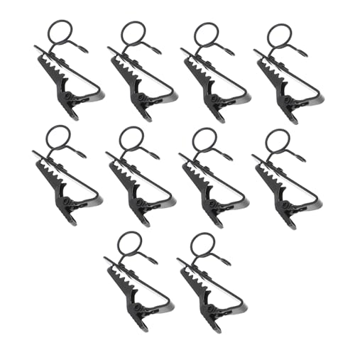 DECOMELODY 10個 鉄製ラペルマイ ップ 頑丈なマイクホルダー 衣類固定用 襟取り付け簡単 耐久性あるピンマイクアクセサリー