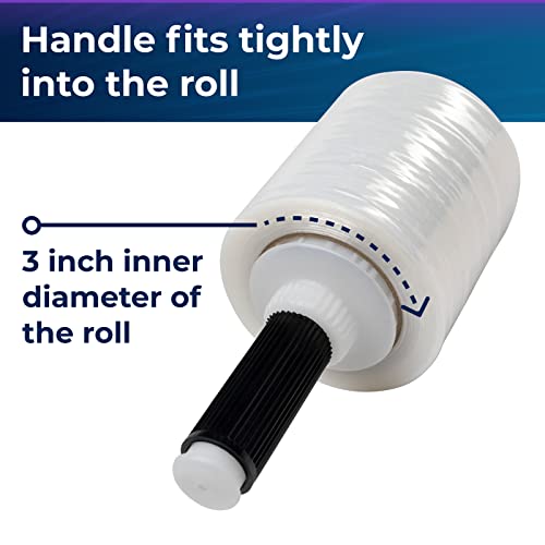 Idl Packaging 5" X 1000' Stretch Wrap Mini Roll Of 80 Gauge (Pack Of 12 Rolls) With Plastic Reusable Handle - Extra Sticky Clear Stretch Wrap Film - Tear-Resistant Plastic Wrap For Moving #TOP6
