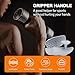YAGHVEO Gym Handles - Ergonomic Weight Lifting Grips with Quick-Rypt Grip for Exercise Bodybuilding,Deadlifts, Weight Lifting, Dumbbell,Perfect for Athletes, Fitness Enthusiasts & Home Users（Grey）