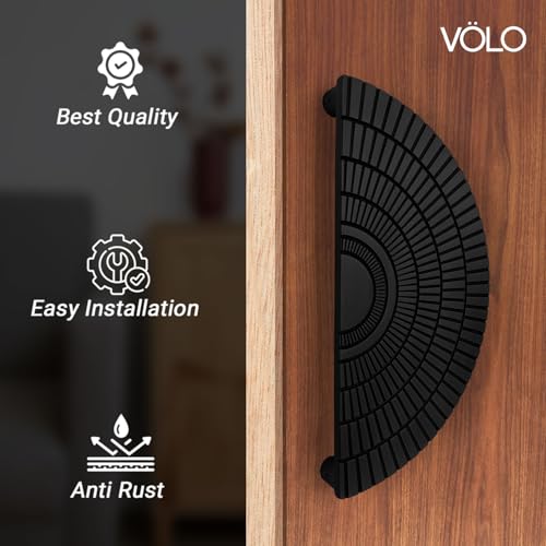 Image of VOLO Main Door Handle - Heavy Duty Pull Handle for Wooden & Glass Doors in Home, Office & Hotel Use (Model: S-626) - Pack of 1 Set (Black - 224MM)