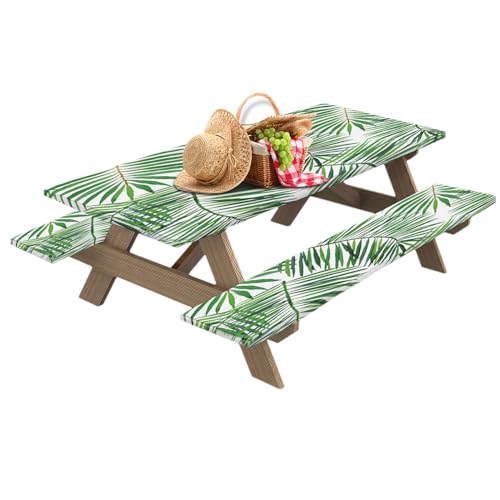 Housse de table de pique-nique ajustée rectangulaire 3 pièces imperméable