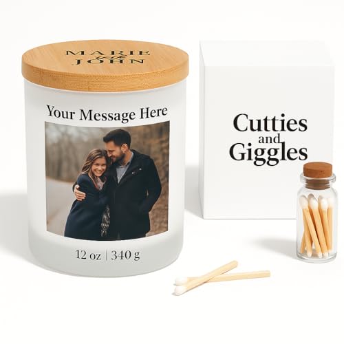 Personalised Engagement Candle Wooden Lid Luxury Soy Wax Glass Candle Jar Custom Last Name Wedding Keepsake Anniversary Bridesmaid & Godparent Gift