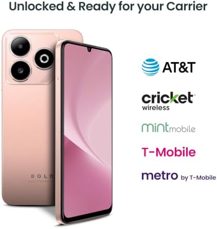 BLU Bold K12 | 2025 | Unlocked | 6.8” HD+ 120Hz Infinity Display | 50MP Main + 8MP Selfie Cameras | 128GB Internal Storage | US Version | US Warranty | Phantom Pink — view 2