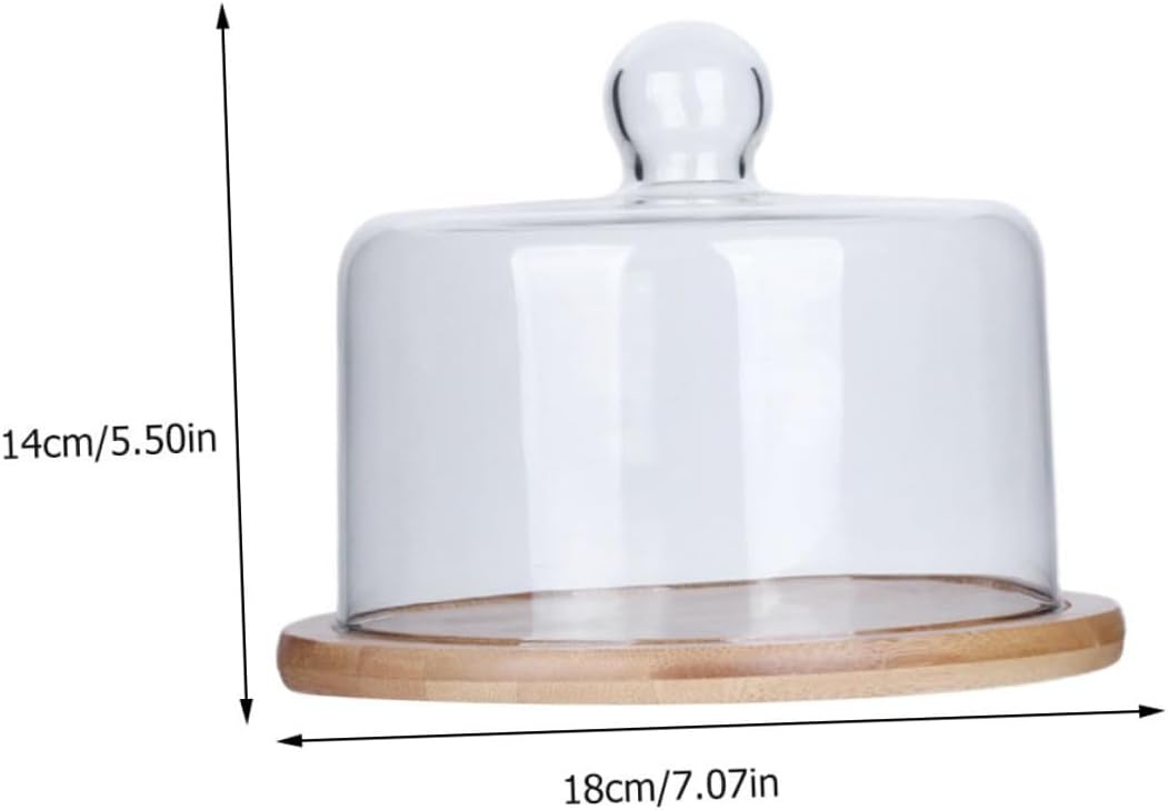 Alipis Glass Cake Cover with Tray Large Food Glass Dome Dustproof Dessert Display for Bakery and Home Serving