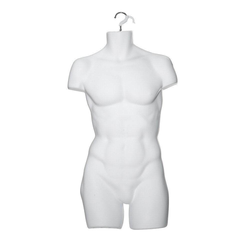 Male Hanging Body Mannequin Form Torso Display Bust (1, Male White Matt Full Body)