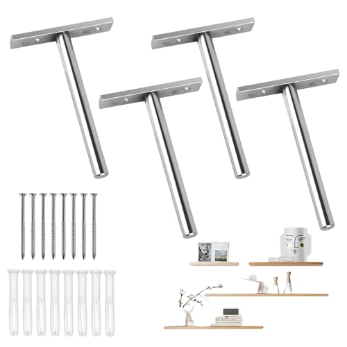 UKOFEW Soporte Estante, Soportes de Estantería Flotante Invisible, Soporte Baldas Pared, Soporte Oculto, Pared Soporte de Estante con Tornillos Para Soporte De Estantes DIY(100MM, 4PCS)