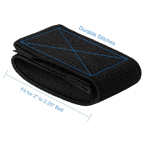 Wisdompro Elastische Klettverschluss Gürtelschlaufe 4 Stück, Belt Keeper für 5-5,7 cm Breite Gürtel, Gürtelschlaufen für Polizei/militär/taktischer Gürtel(Schwarz)